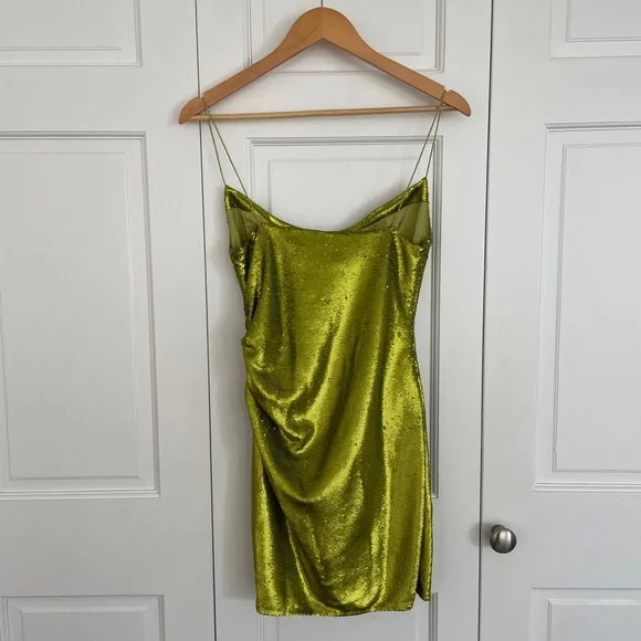 *NWT* GAUGE81 Almora Dress in snake, size 36 | green sequin mini dress - Picture 3 of 7